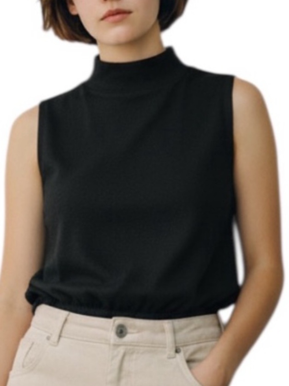 ALO Yoga Black Sleeveless Fuzzy Soft Crop Top S